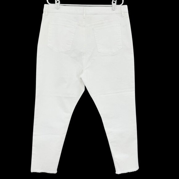 Loft Womens White Stretch High Rise The Skinny Ankle Denim Jeans Size 34/18 NWOT - Picture 2 of 11